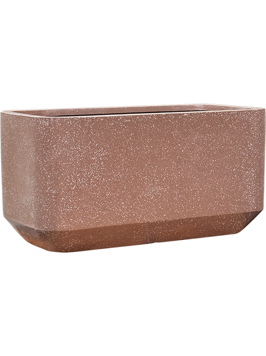 Baq Terrazzo Plant Pot 40cm Height 33cm Dia Rounded Rectangle Mocha