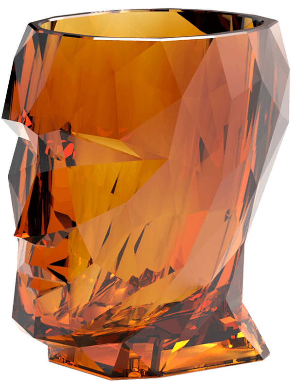 Nano Adan Glossy Plant Pot 18cm Height 10cm Dia Pot Clear Amber