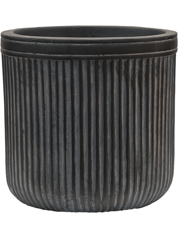 Baq Vertical Rib Plant Pot 24cm Height 19cm Dia Cylinder Anthracite