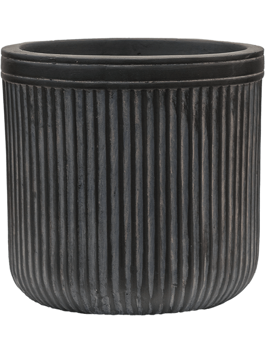 Baq Vertical Rib Plant Pot 24cm Height 19cm Dia Cylinder Anthracite