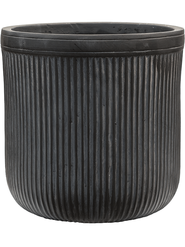 Baq Vertical Rib Plant Pot 31cm Height 26cm Dia Cylinder Anthracite
