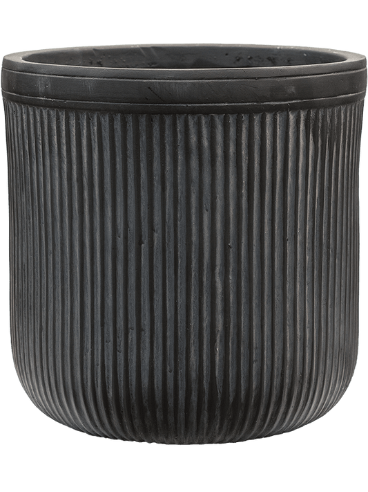 Baq Vertical Rib Plant Pot 31cm Height 26cm Dia Cylinder Anthracite