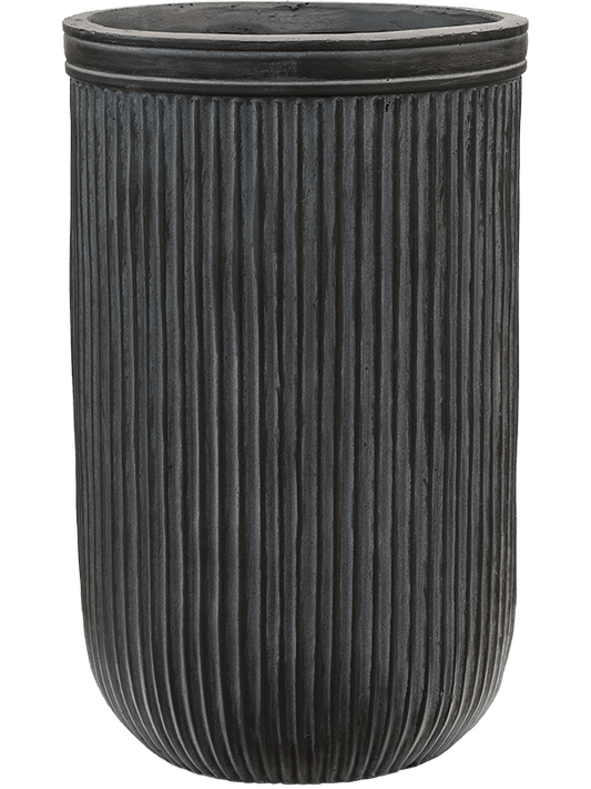 Baq Vertical Rib Plant Pot 47cm Height 26cm Dia Cylinder Anthracite