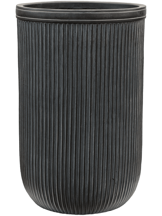 Baq Vertical Rib Plant Pot 57cm Height 33cm Dia Cylinder Anthracite