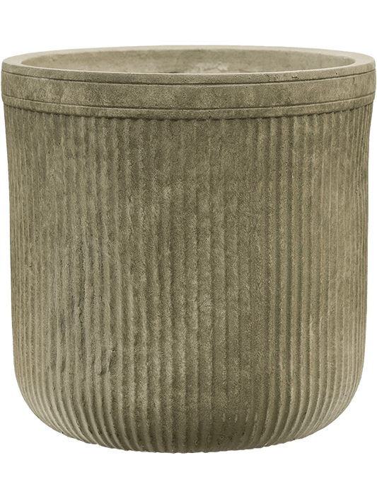 Baq Vertical Rib Plant Pot 31cm Height 26cm Dia Cylinder Green