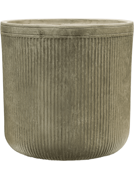 Baq Vertical Rib Plant Pot 40cm Height 36cm Dia Cylinder Green