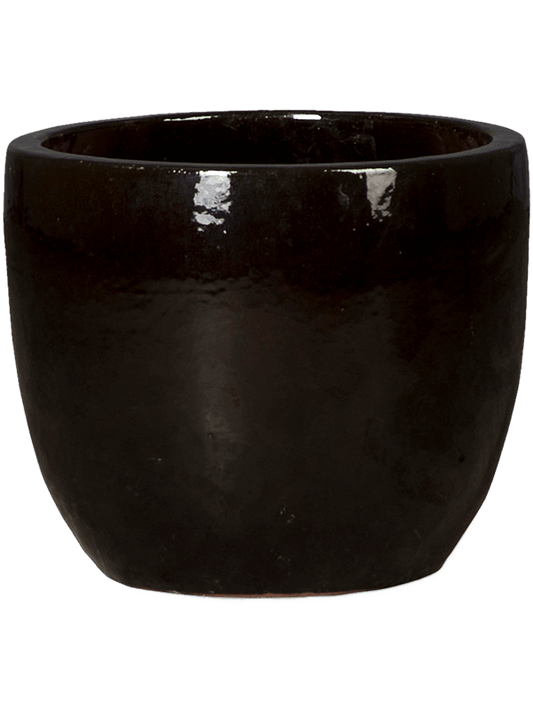 Plain Plant Pot 34cm Height 31cm Dia Couple Black Shiny