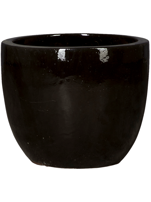 Plain Plant Pot 37cm Height 37cm Dia Couple Black Shiny