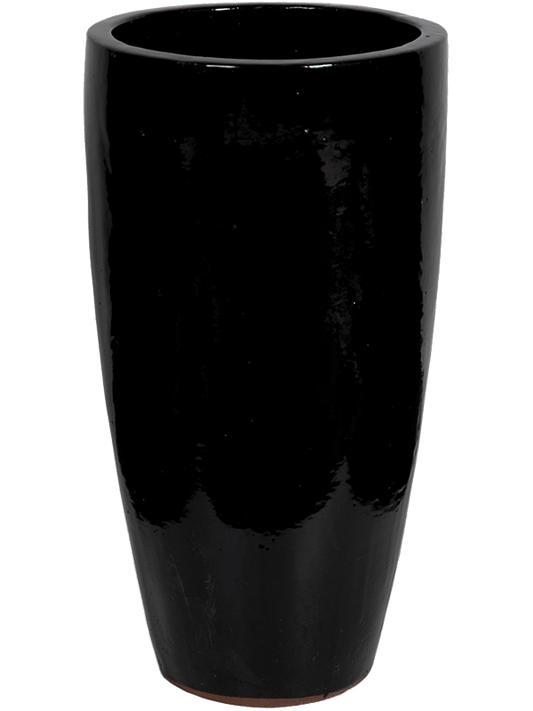 Plain Plant Pot 70cm Height 27cm Dia Partner Black Shiny