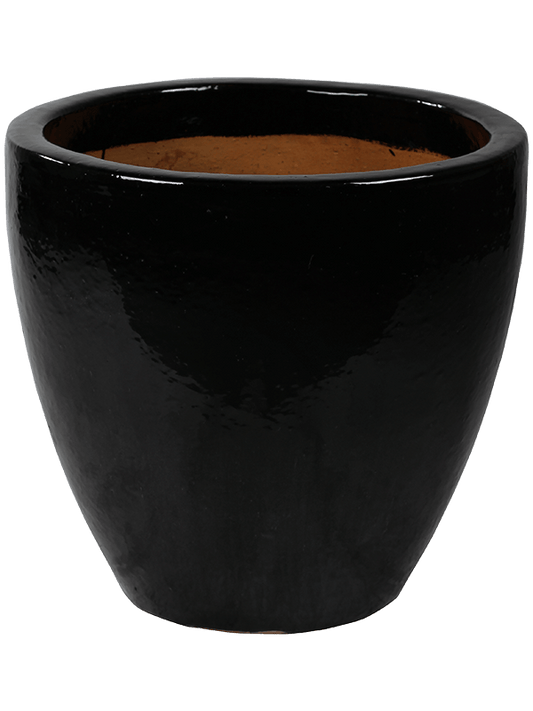 Plain Plant Pot 52cm Height 46cm Dia Couple Black Shiny