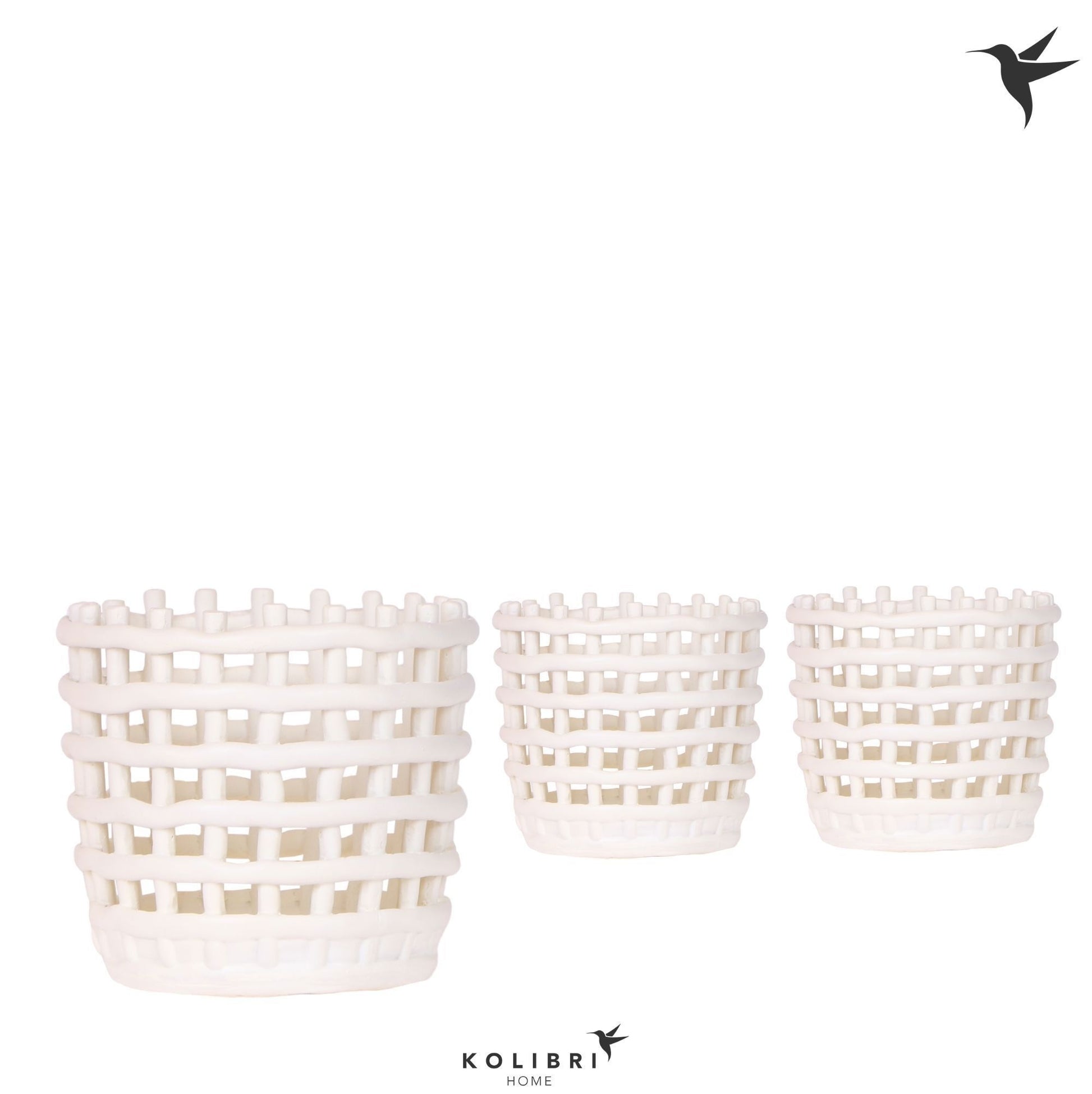 Kolibri Home Mesh pot white 13cm 12cm Pot