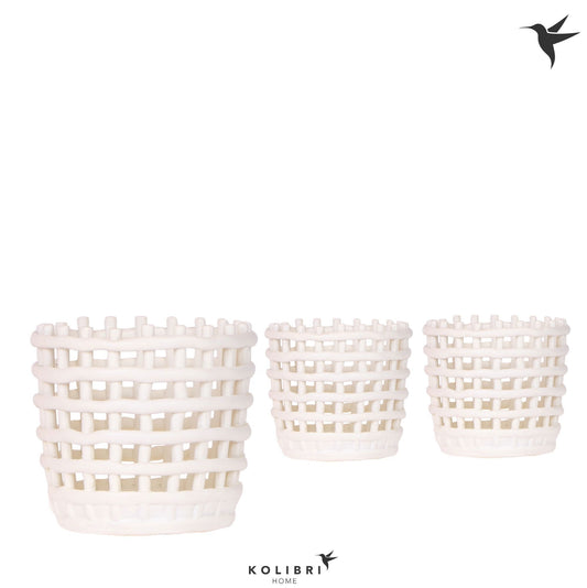 Kolibri Home Mesh pot white 13cm 12cm Pot