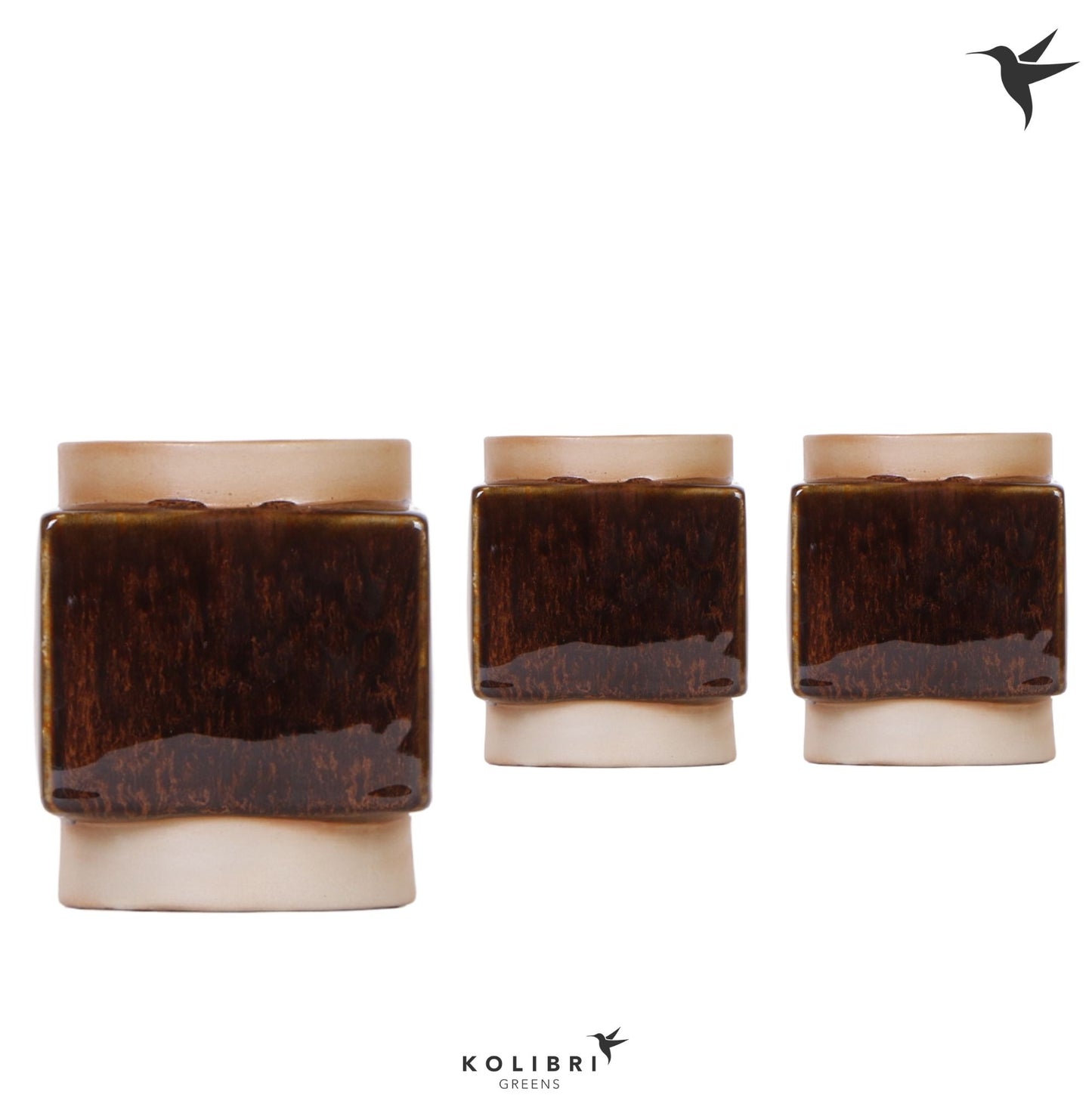 Kolibri Home Classy Cube pot brown 13cm 9cm Pot