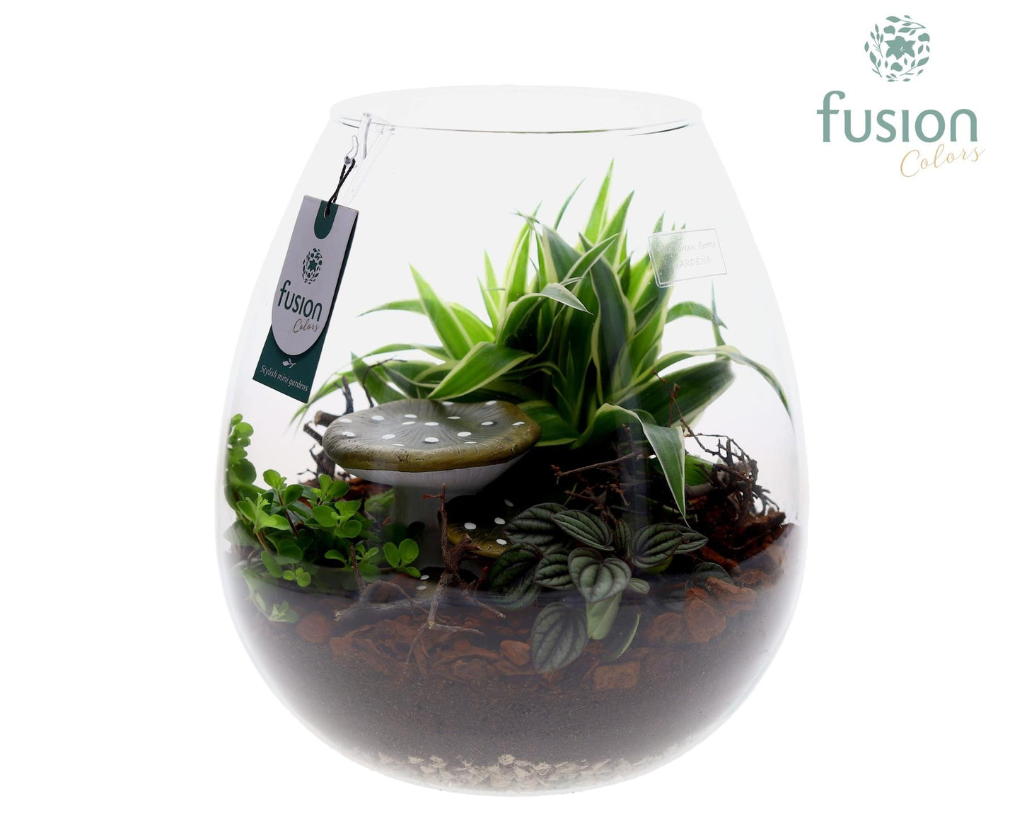 Green Bottle Abby XLarge Herfst met arrangement 29cm 29cm Pot