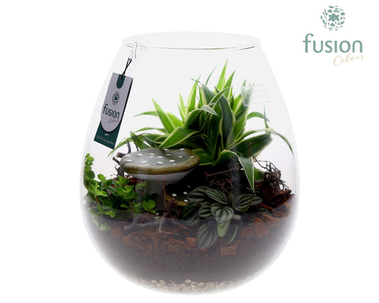 Green Bottle Abby XLarge Herfst met arrangement 29cm 29cm Pot