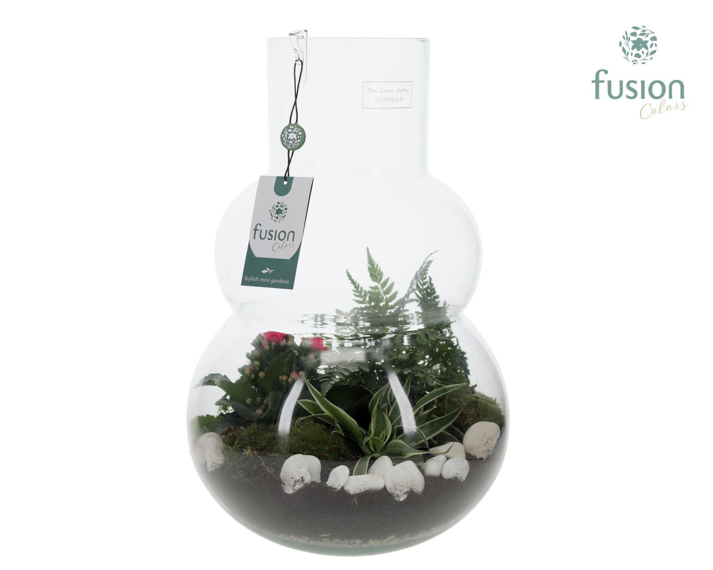 Green Bottle Olaf Large met Arrangementen 43cm 26cm Pot