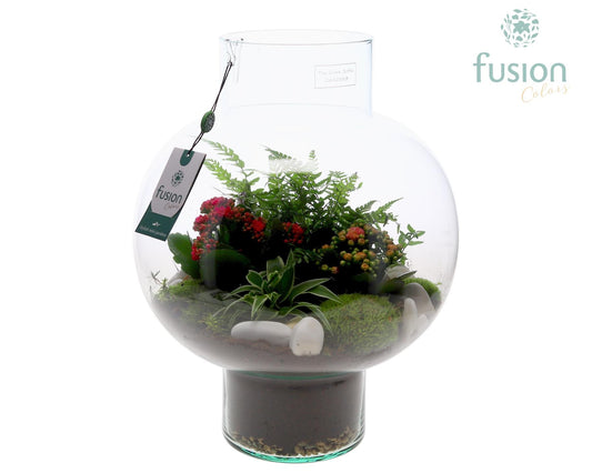 Green Bottle Laura Large met arrangement 4pp 43cm 31cm Pot