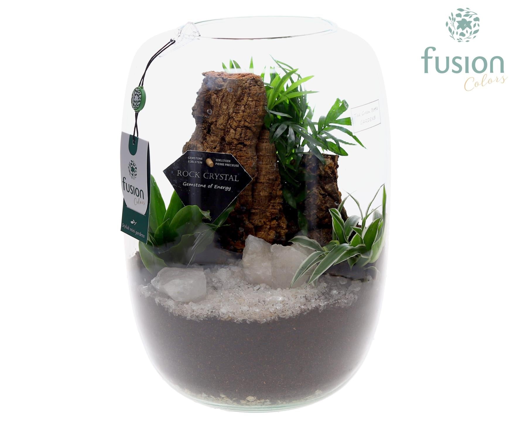 Fusioncolors BV Green Bottle Isabella XLarge Edelstenen met arrangement Pack of 2