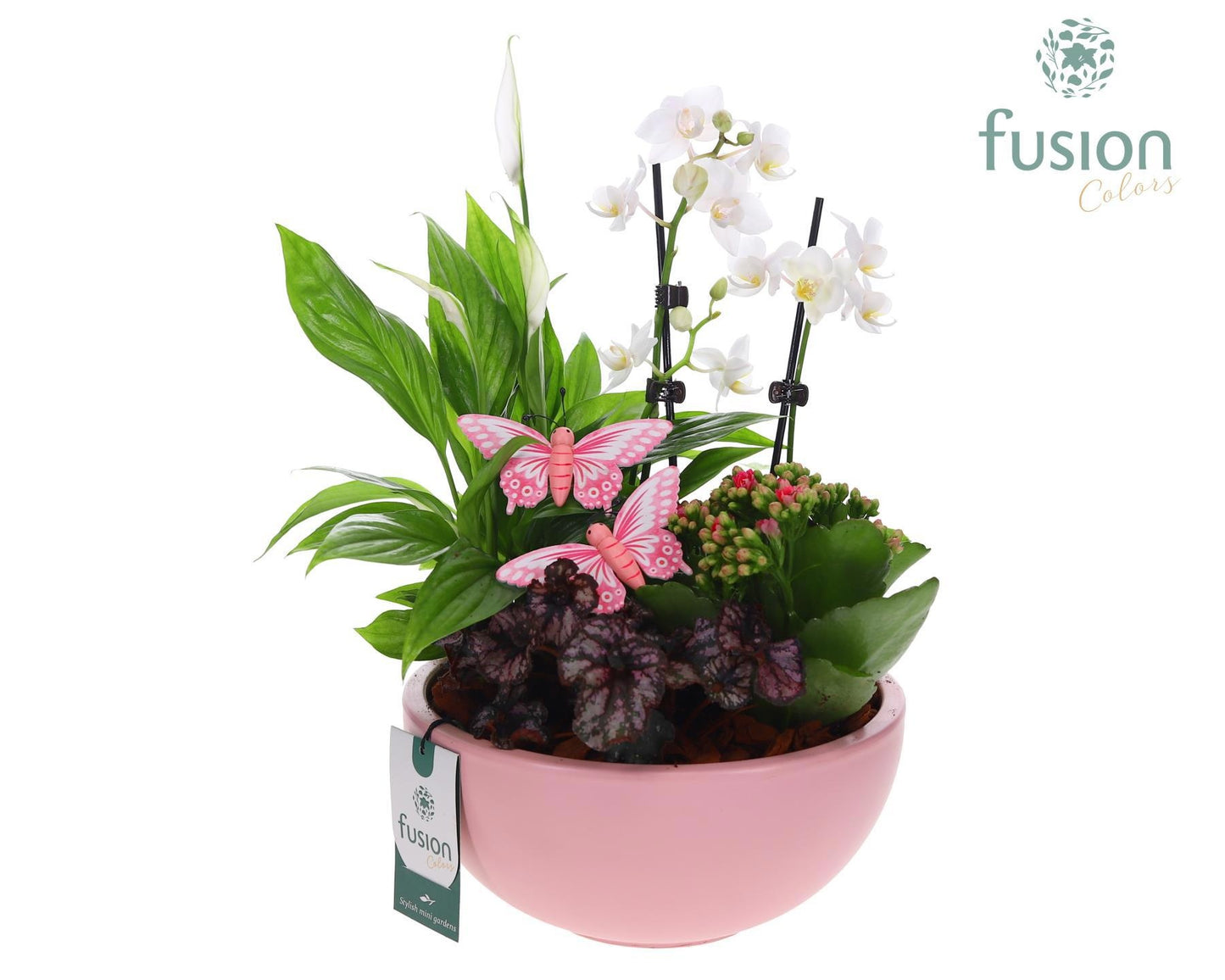 Schaal keramiek Moon Large bijstekker roze mat Arrangement 25cm 22cm Pot