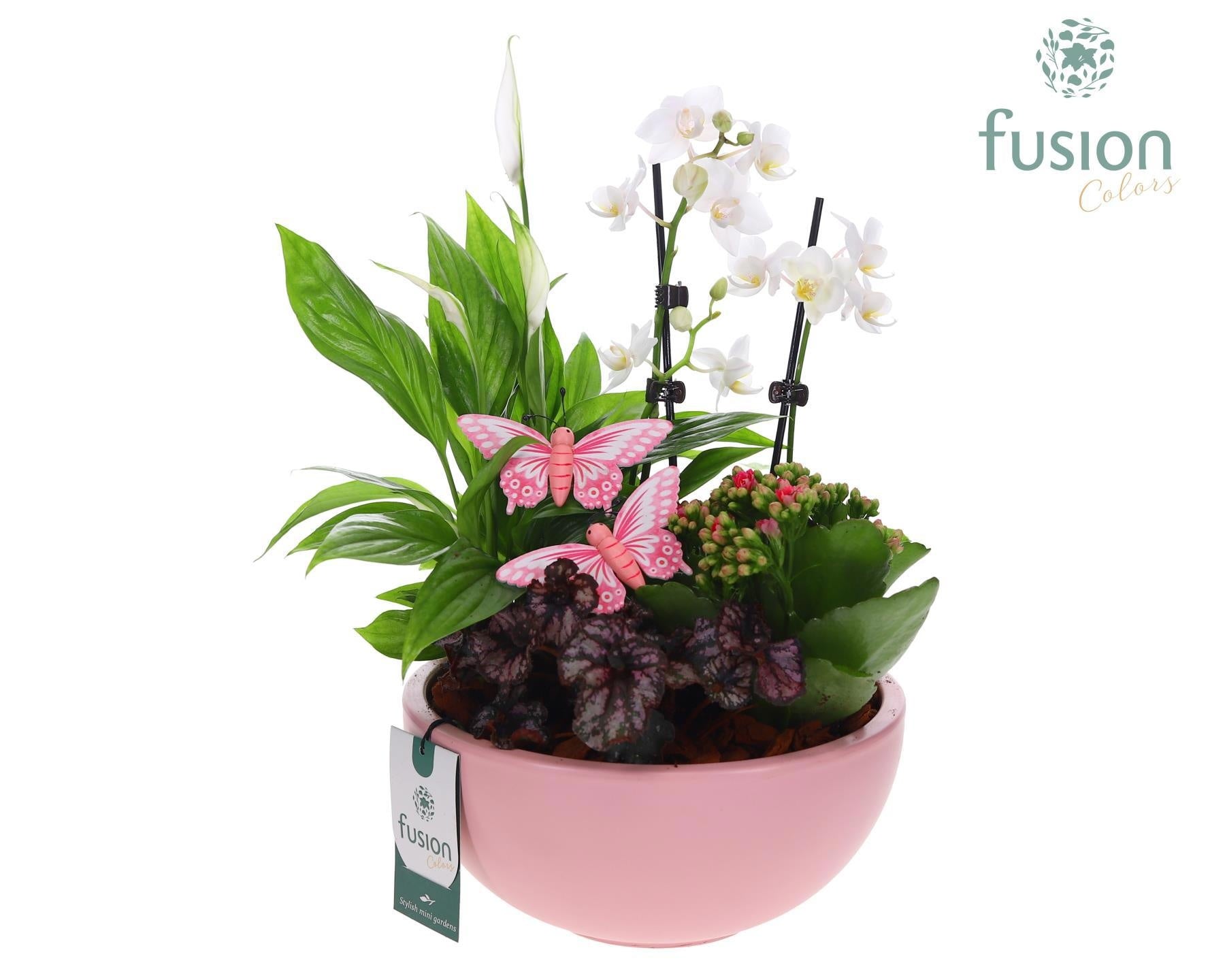 Schaal keramiek Moon Large bijstekker roze mat Arrangement 25cm 22cm Pot