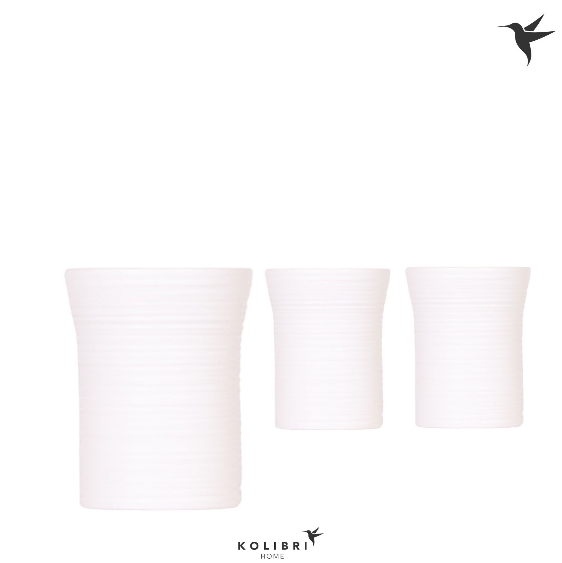 Kolibri Home Furrow pot white 13cm 9cm Pot