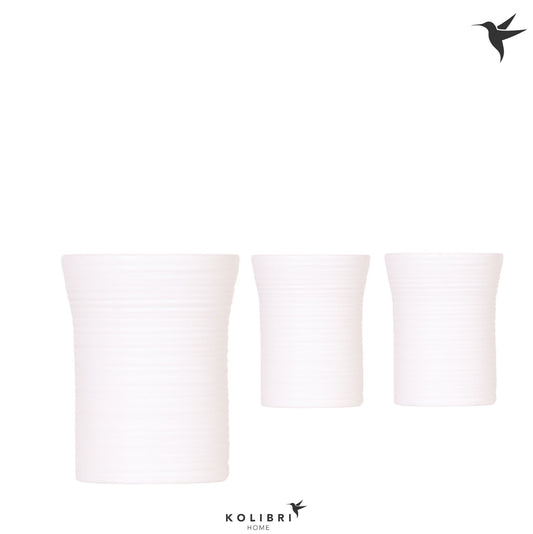Kolibri Home Furrow pot white 13cm 9cm Pot