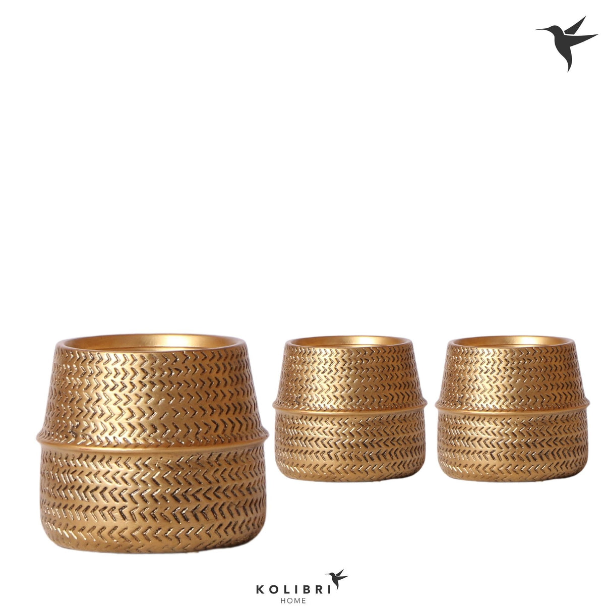 Kolibri Home Groove pot gold 11cm 9cm Pot