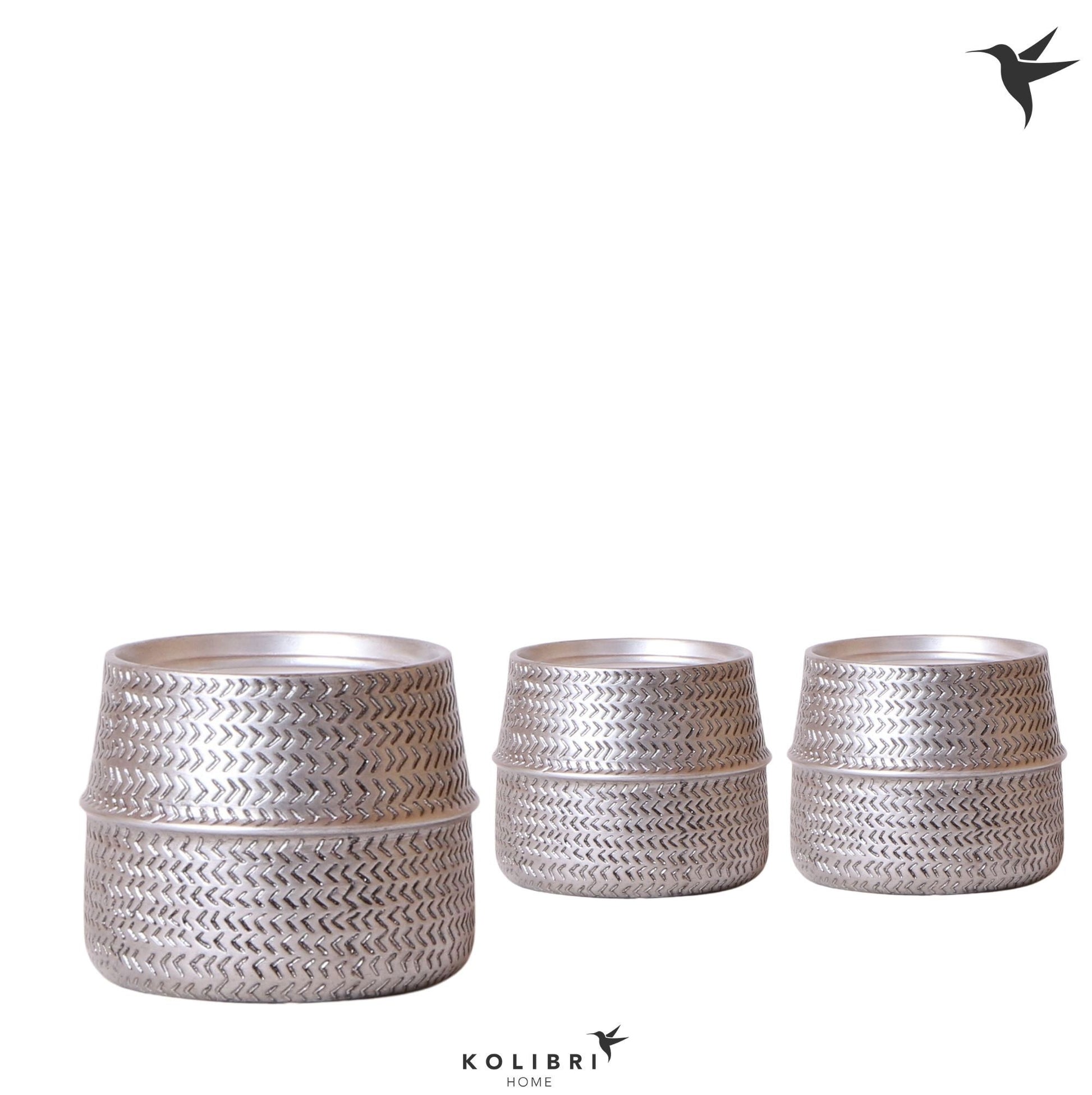 Kolibri Home Groove pot silver 13cm 12cm Pot