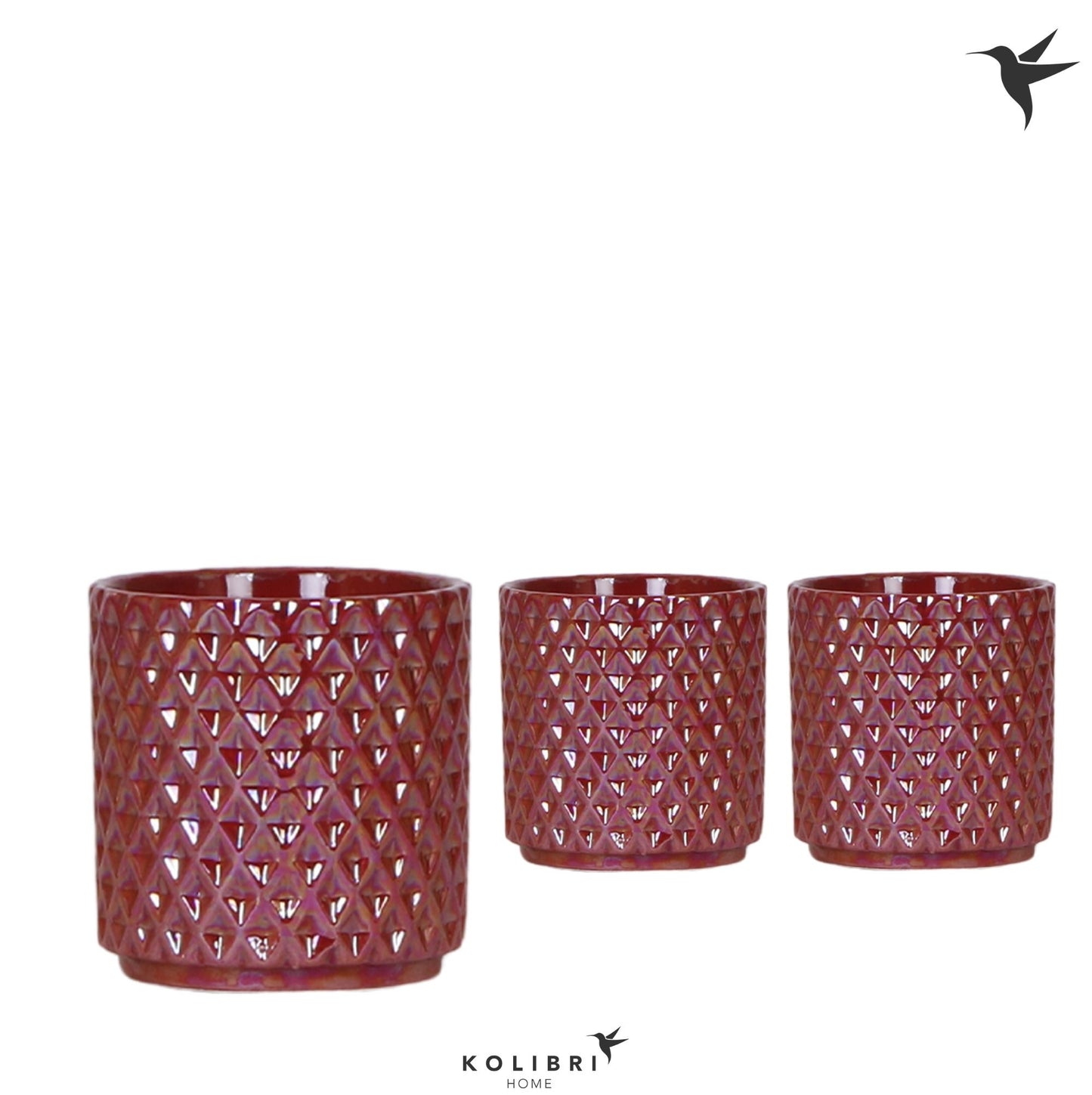 OK Plant Kolibri Home Diamond Pearl pot red Pack of 8