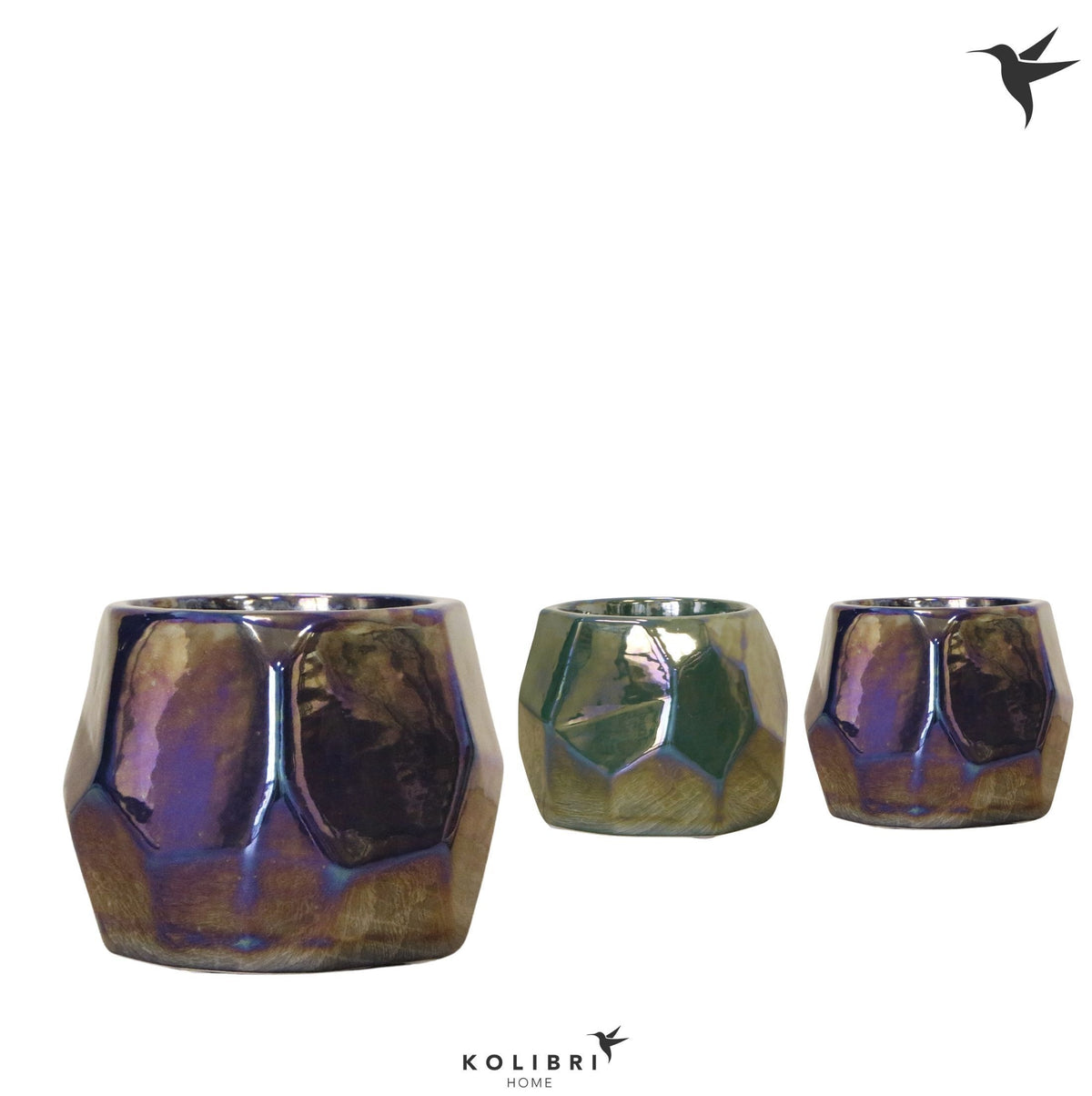 Kolibri Home Pearl pot blue green mix 11cm 9cm Pot