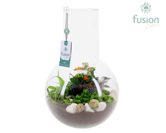 Green Bottle Suzanne Large met Pasen arrangement 43cm 26cm Pot