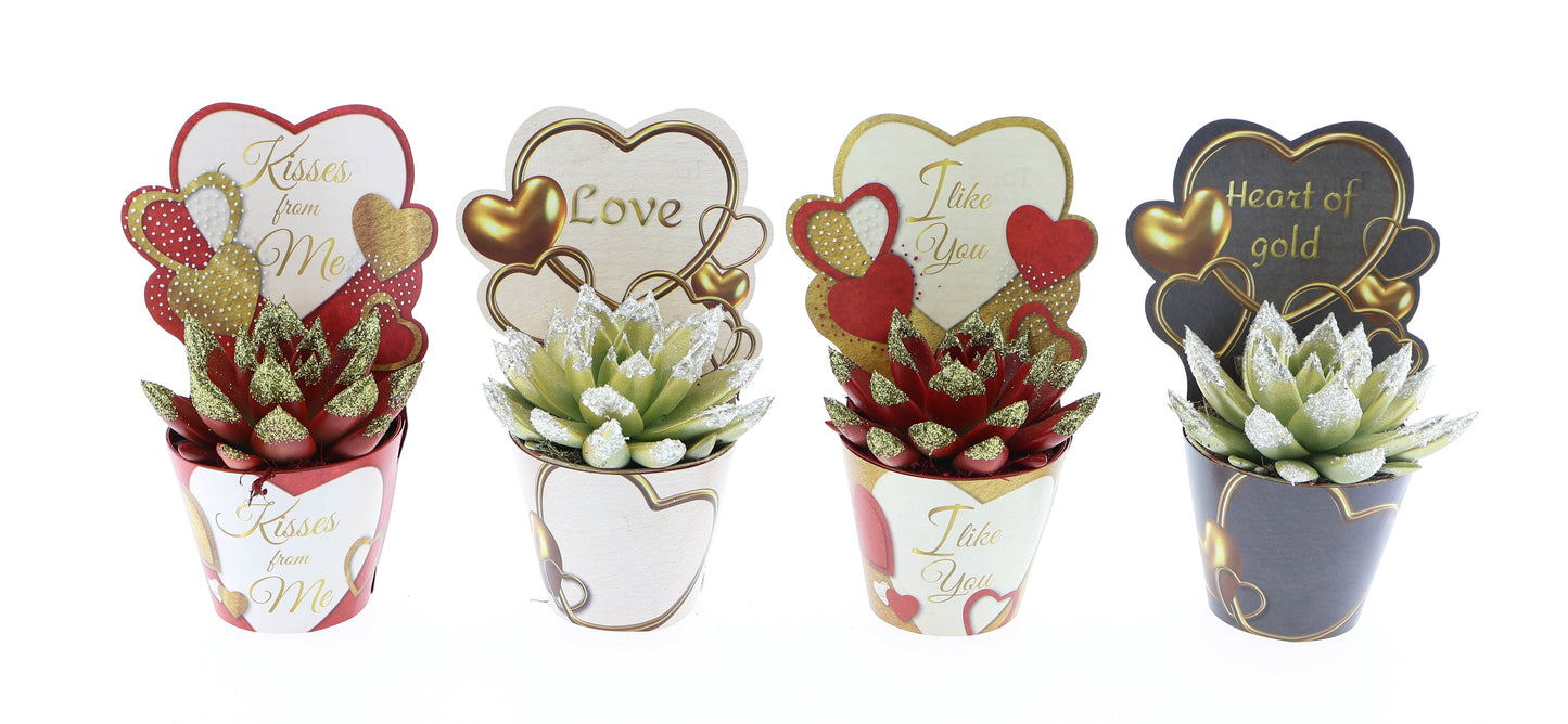 Euro Cactus Holland Bv Potcover love mix glitter tip Pack of 12