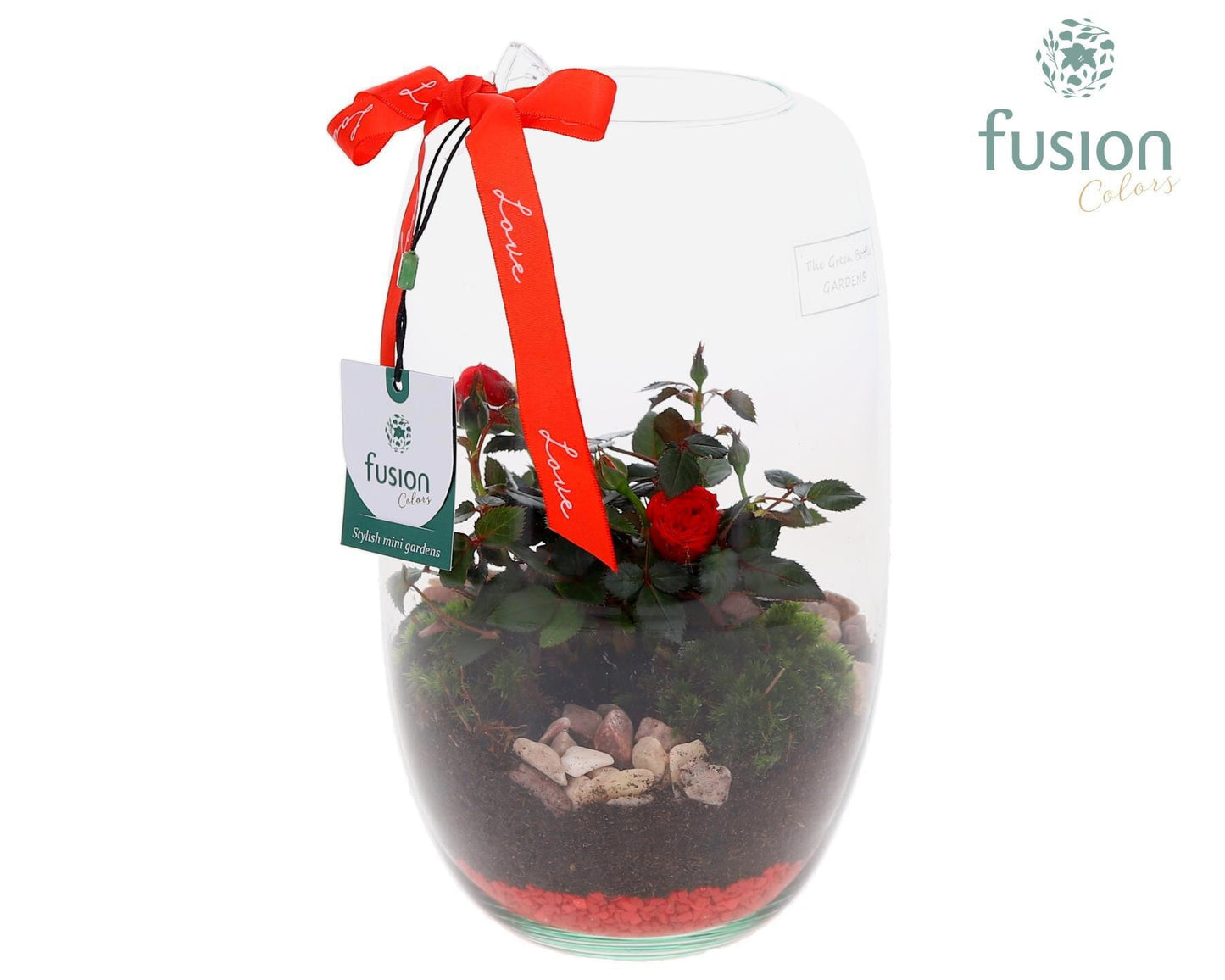 Green Bottle Isabella Medium Love met Potroos 25cm 15cm Pot