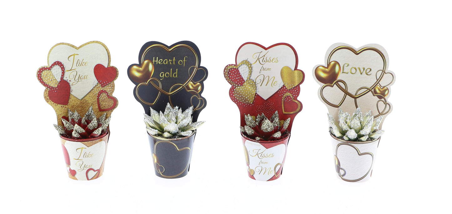 Euro Cactus Holland Bv Potcover love mix glitter tip Pack of 20