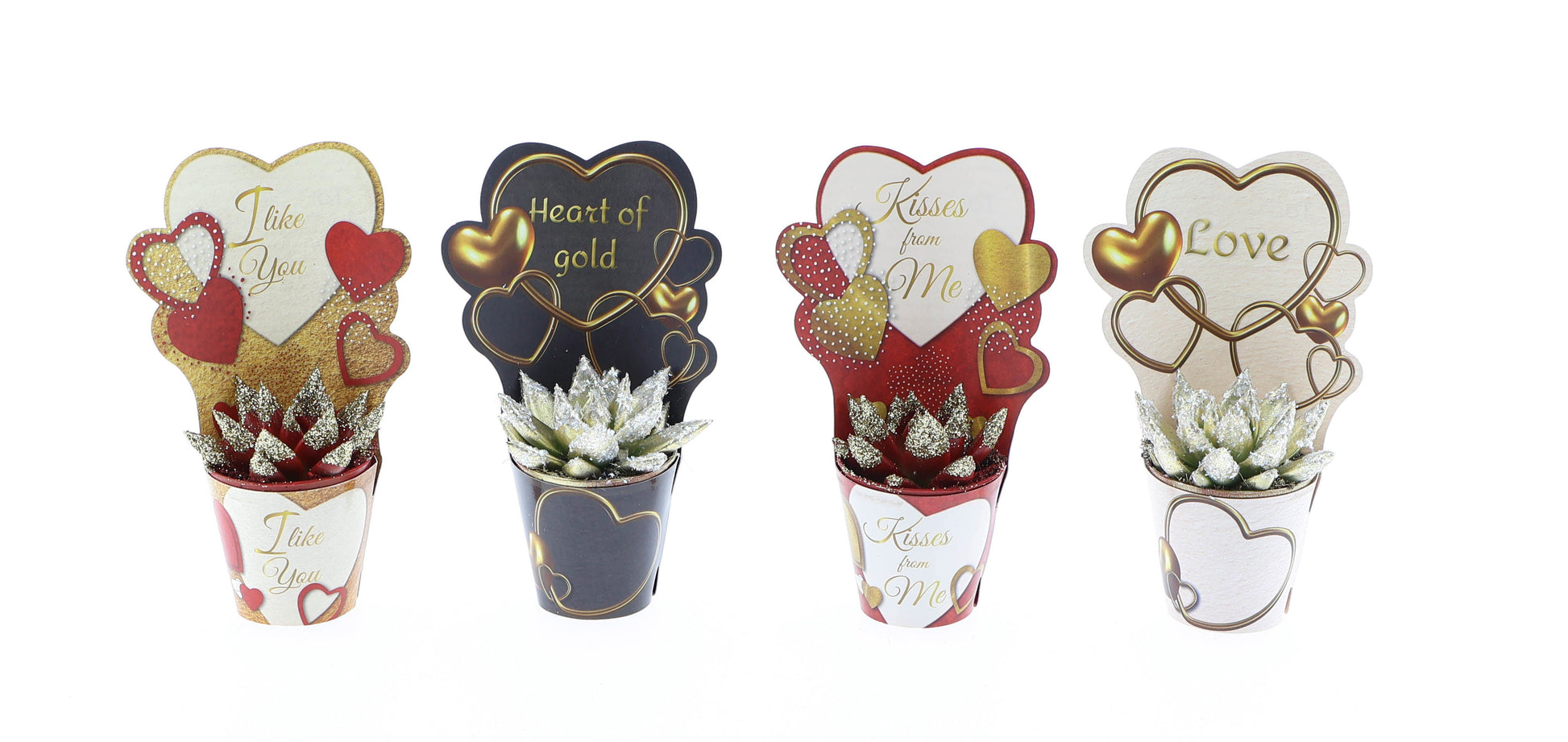 Euro Cactus Holland Bv Potcover love mix glitter tip Pack of 20