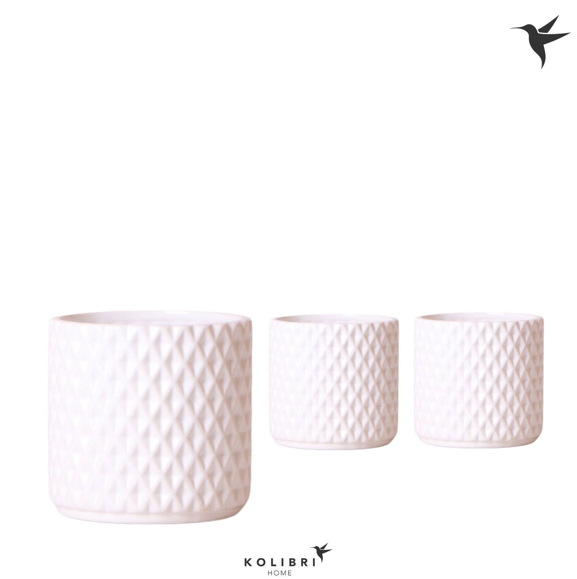 Kolibri Home Diamond pot white 13cm 12cm Pot