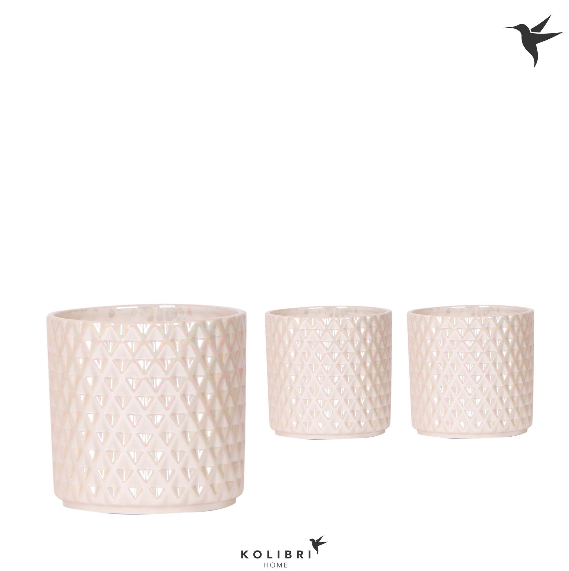 OK Plant Kolibri Home Diamond Pearl pot travertine Pack of 5