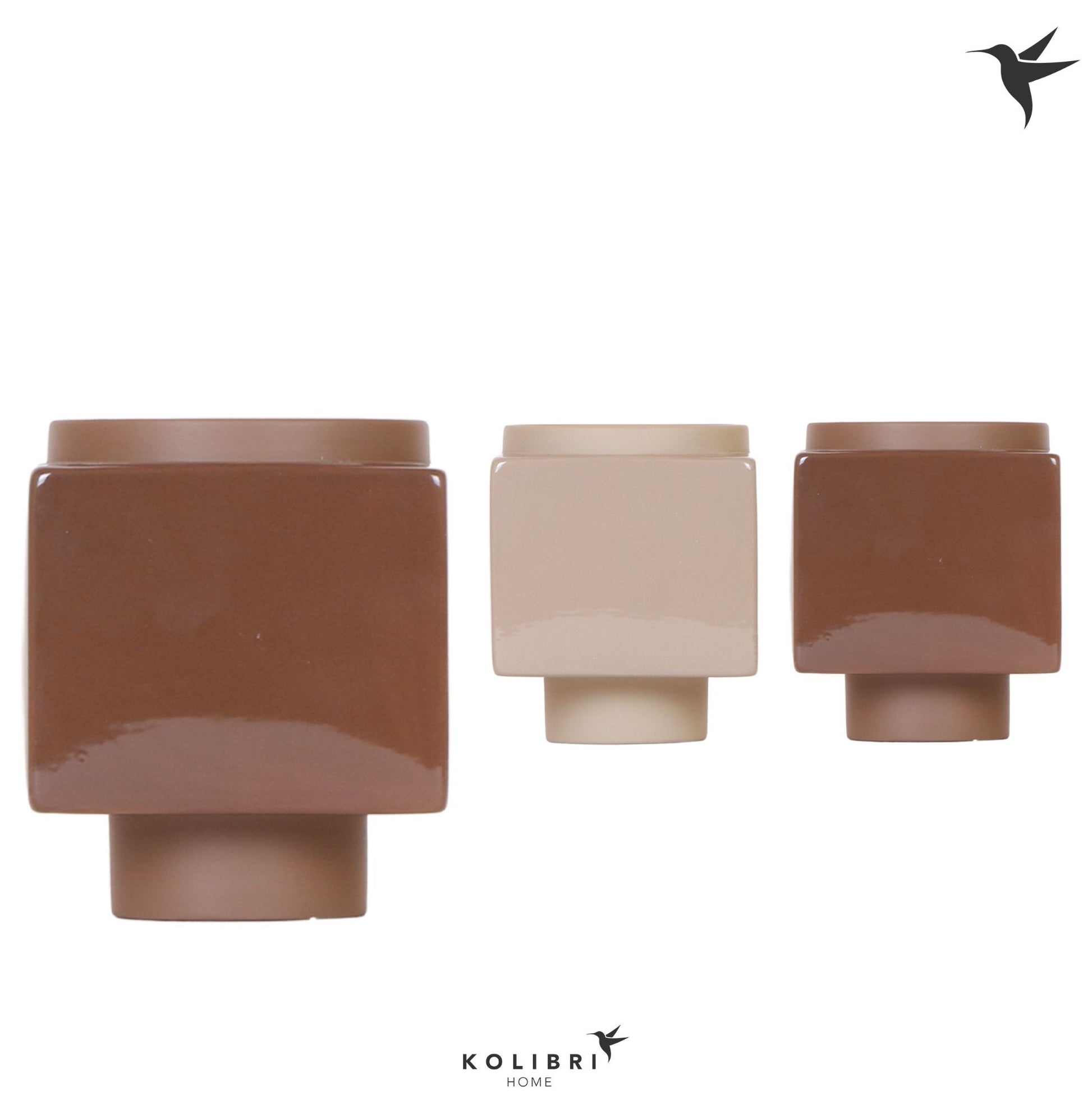 OK Plant Kolibri Home Cube pot brown mix Pack of 6