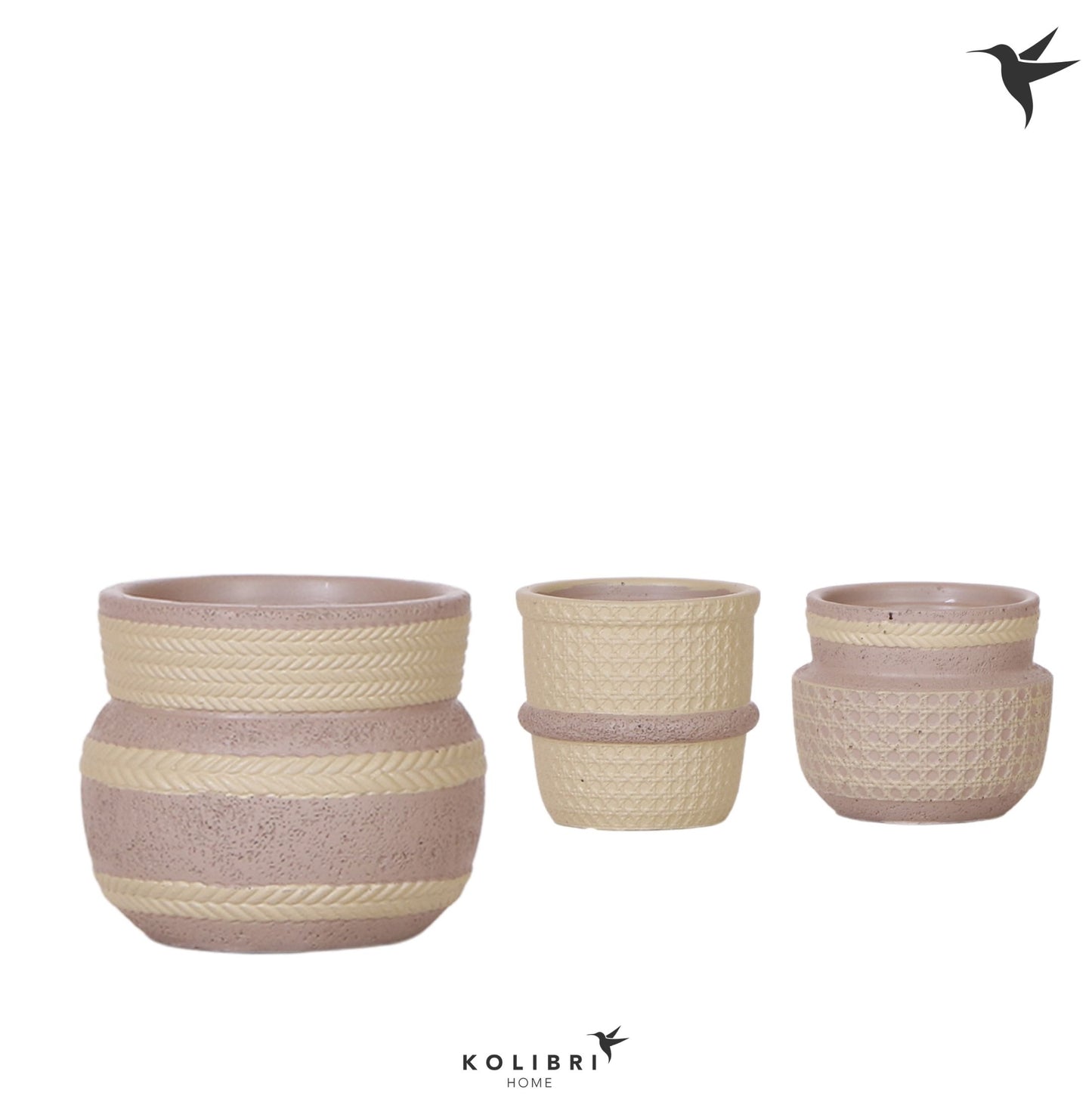 Kolibri Home Ethnic pot khaki mix 7cm 6cm Pot